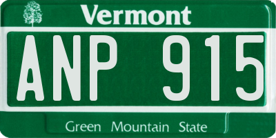 VT license plate ANP915