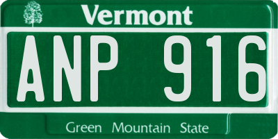 VT license plate ANP916