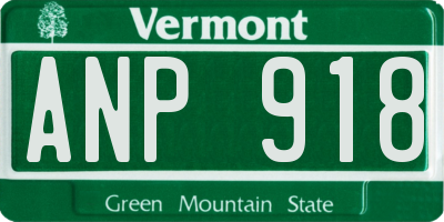 VT license plate ANP918