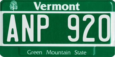 VT license plate ANP920
