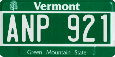 VT license plate ANP921