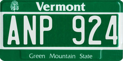 VT license plate ANP924