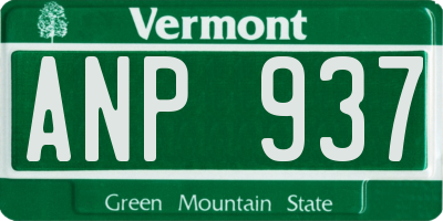 VT license plate ANP937