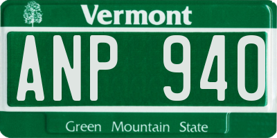 VT license plate ANP940