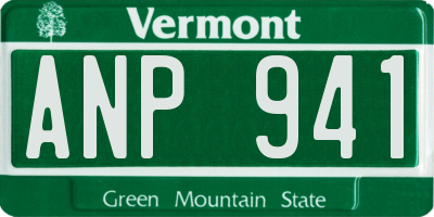 VT license plate ANP941
