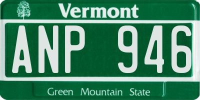 VT license plate ANP946