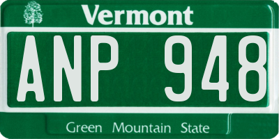 VT license plate ANP948