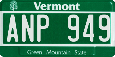 VT license plate ANP949