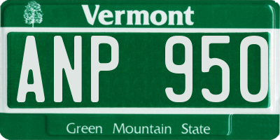VT license plate ANP950