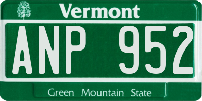 VT license plate ANP952