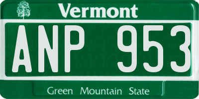 VT license plate ANP953