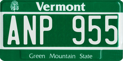 VT license plate ANP955