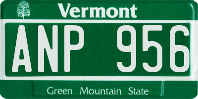VT license plate ANP956