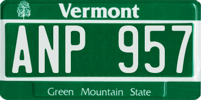 VT license plate ANP957
