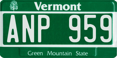 VT license plate ANP959