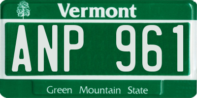 VT license plate ANP961