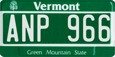 VT license plate ANP966
