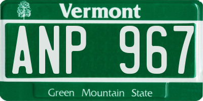 VT license plate ANP967