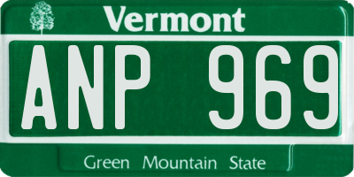 VT license plate ANP969