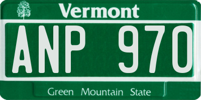 VT license plate ANP970
