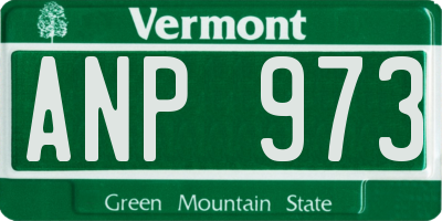 VT license plate ANP973