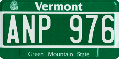VT license plate ANP976