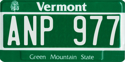 VT license plate ANP977