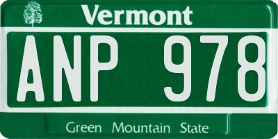 VT license plate ANP978