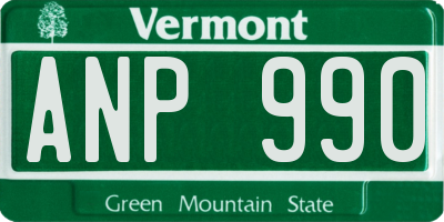 VT license plate ANP990