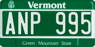VT license plate ANP995