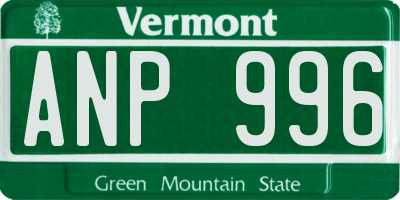 VT license plate ANP996