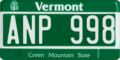 VT license plate ANP998
