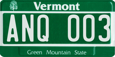 VT license plate ANQ003