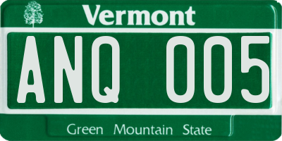 VT license plate ANQ005