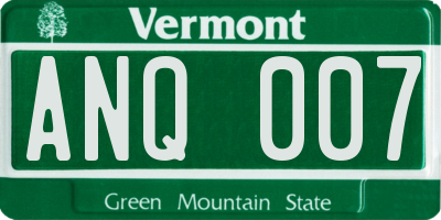 VT license plate ANQ007