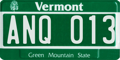 VT license plate ANQ013