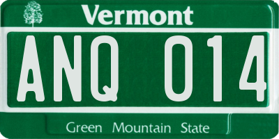 VT license plate ANQ014