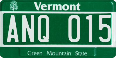 VT license plate ANQ015
