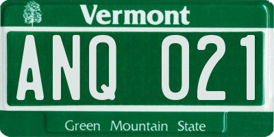 VT license plate ANQ021