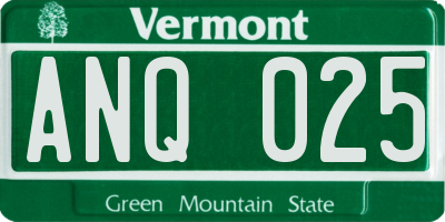 VT license plate ANQ025