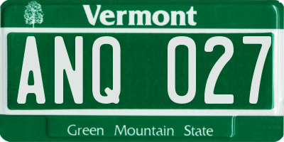 VT license plate ANQ027