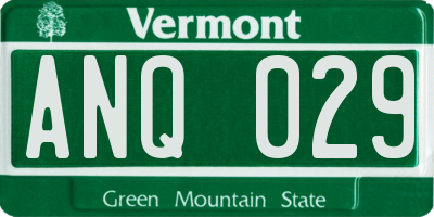 VT license plate ANQ029