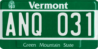 VT license plate ANQ031