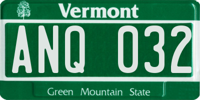 VT license plate ANQ032