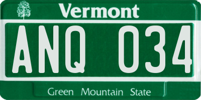 VT license plate ANQ034