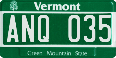 VT license plate ANQ035