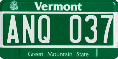 VT license plate ANQ037