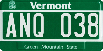 VT license plate ANQ038