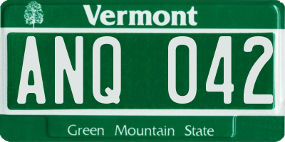 VT license plate ANQ042
