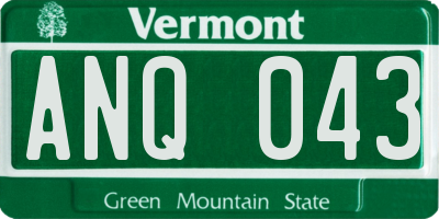 VT license plate ANQ043